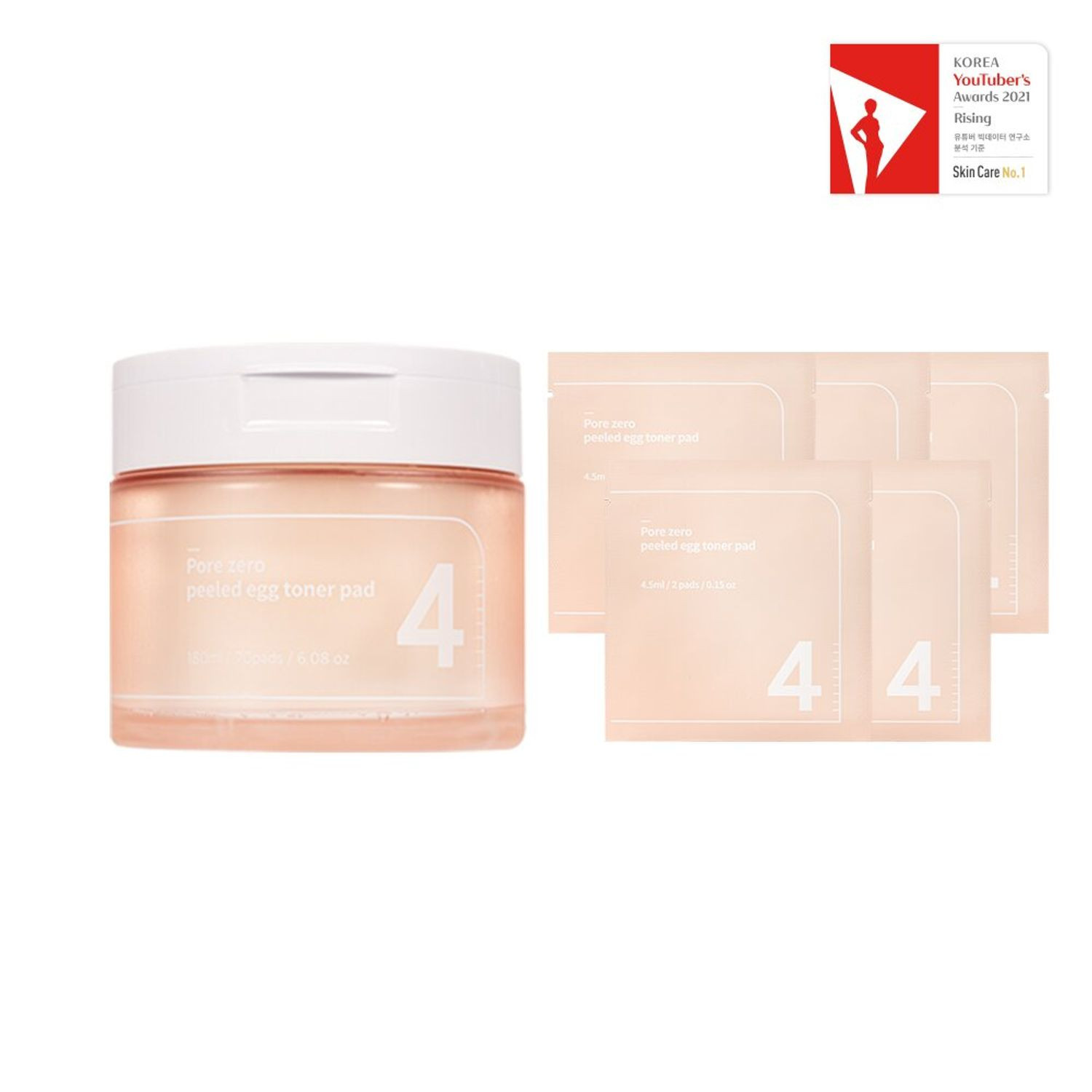 numbuzin No.4 Pore Zero Peeled Egg Toner Pad 70 Pads Special Set (+10 Pads) | Olive Young Global