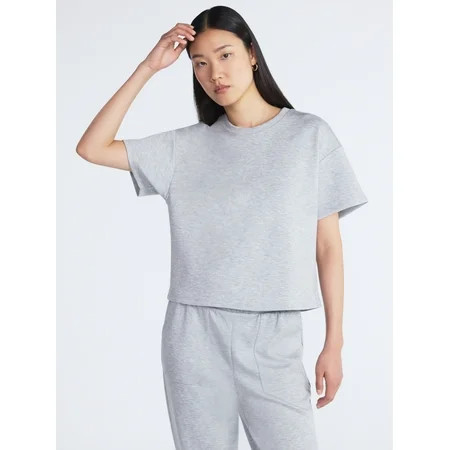 Scoop Women's and Women's Plus New Scubaknit Tee with Short Sleeves, Sizes XS-4X | Walmart (US)