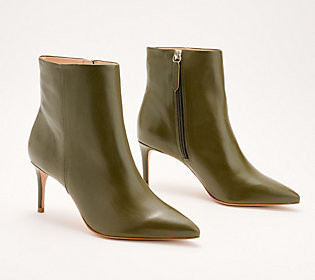 Schutz Leather Pointy Toe Ankle Boots - Mikki | QVC