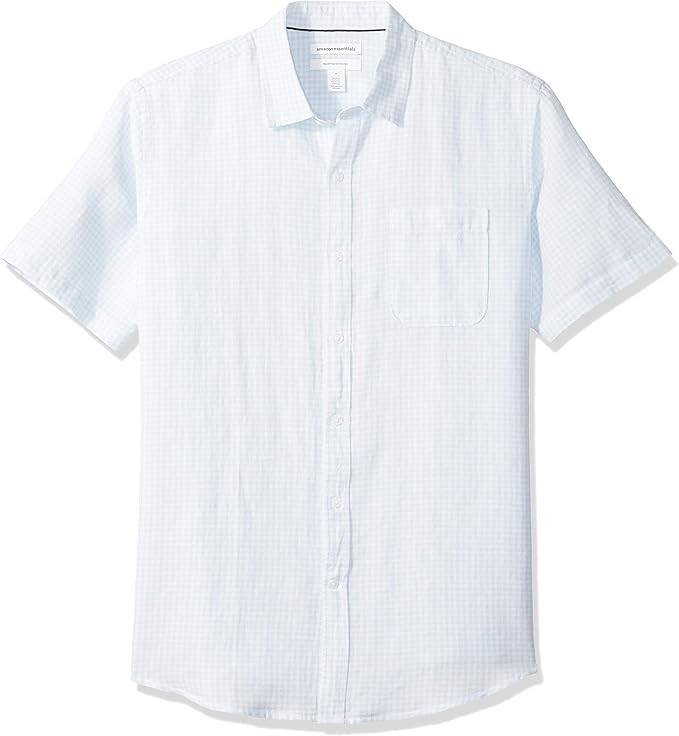 Amazon Essentials Men's Regular-Fit Short-Sleeve Linen Cotton Shirt | Amazon (US)
