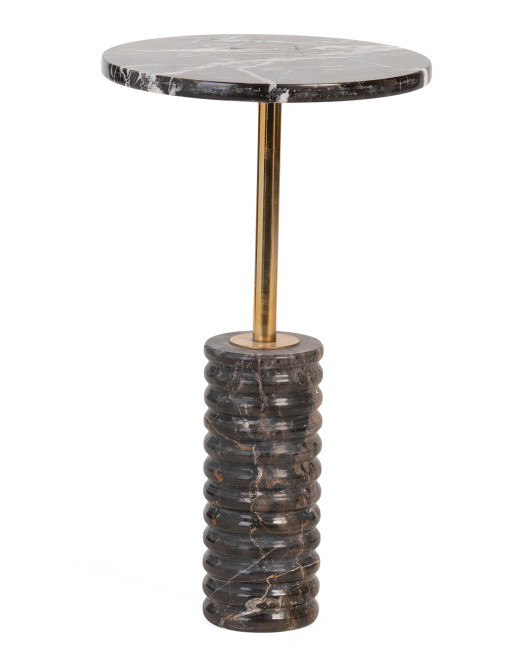 14x24 Marble Metal Accent Table | TJ Maxx