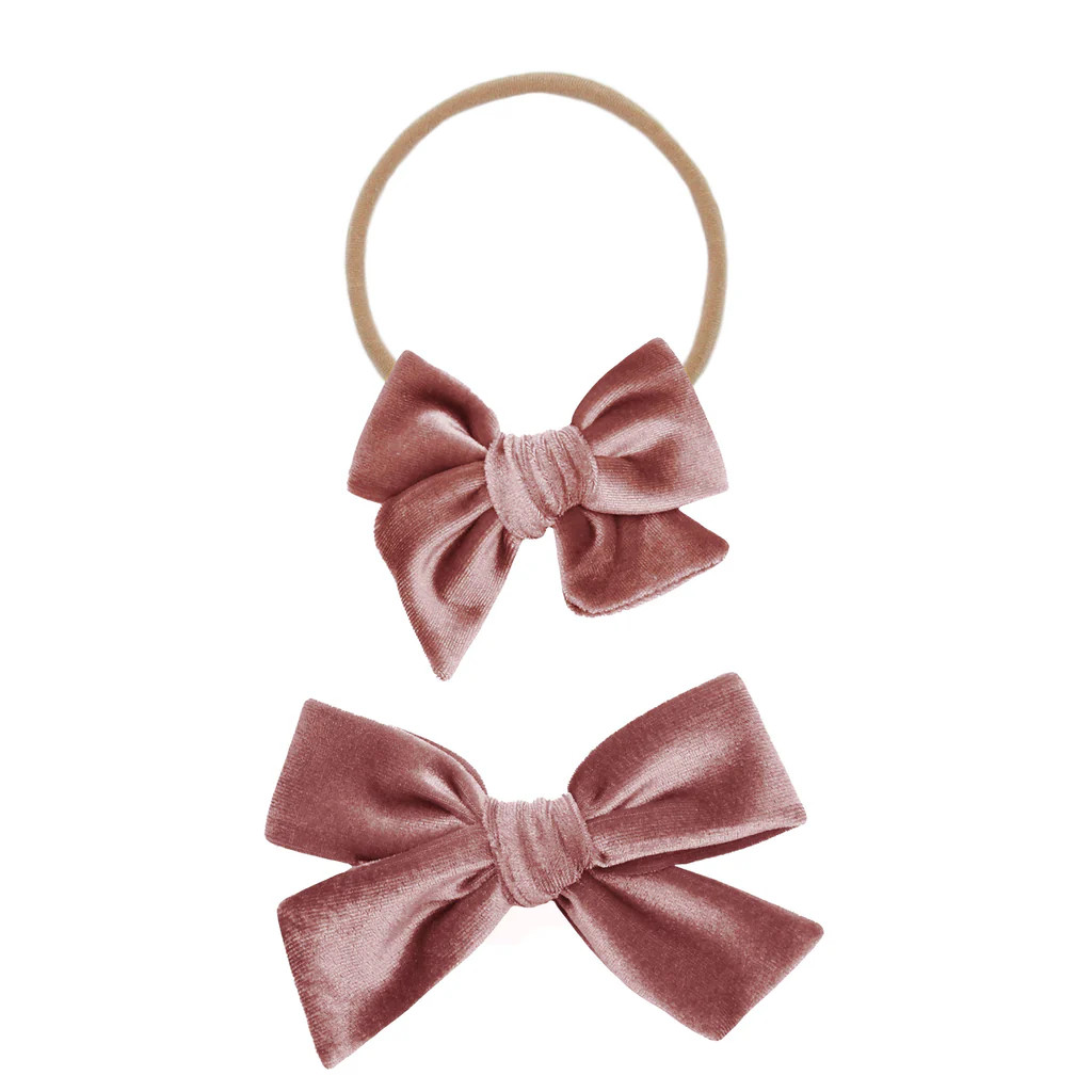 Velvet - Rose Bow Headband | Lou Lou & Company