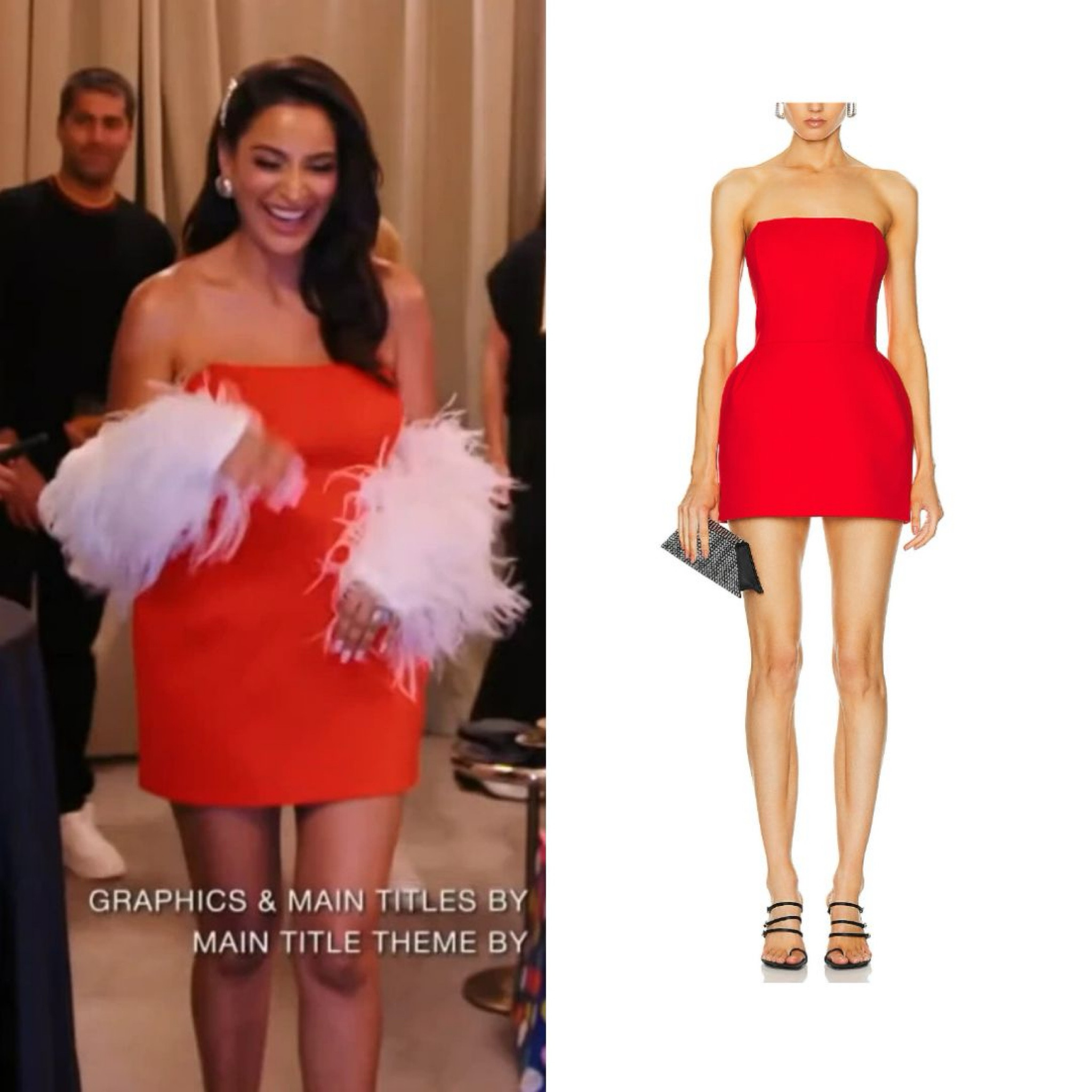 Jessel Taank’s Red Strapless Mini Dress 