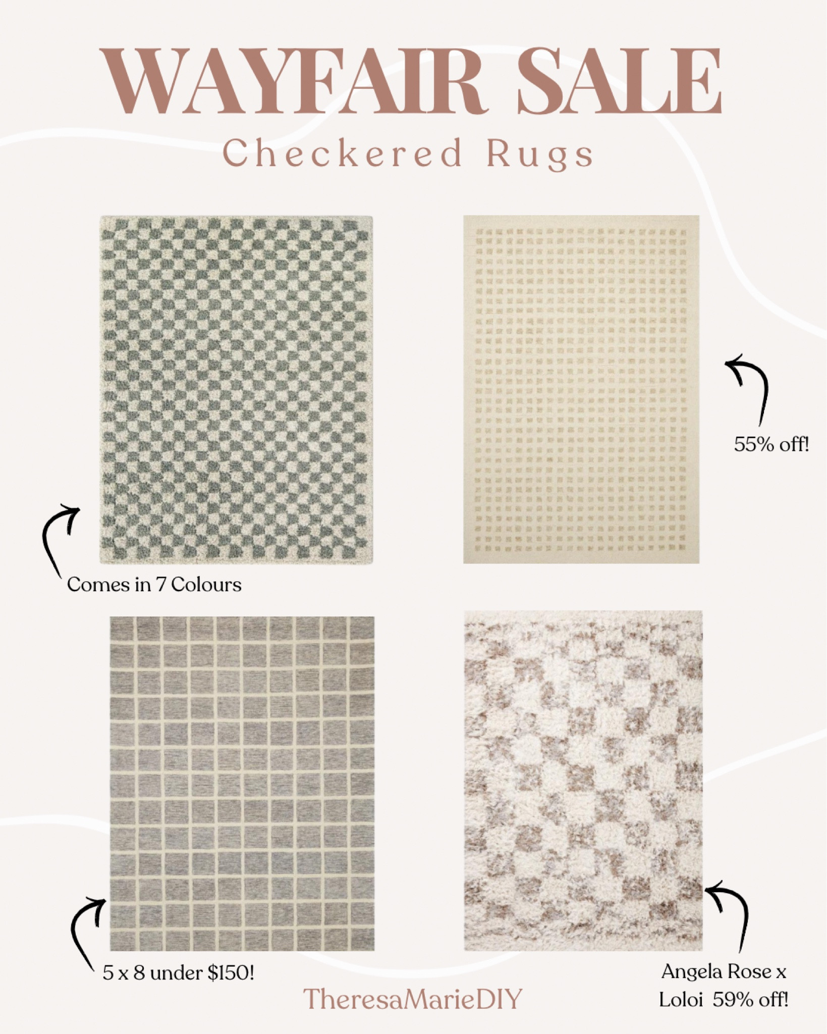 Wayfair Sale! Checkered area rugs!

#designstyle #interiordesign #homedecor #arearugs #homesale

#LTKSaleAlert #LTKHome