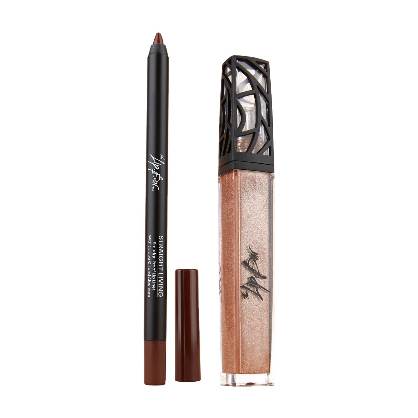 The Lip Bar Perfect Pair Lip Kit, Straight Living Lip Liner and Goddess Lip Gloss | Walmart (US)