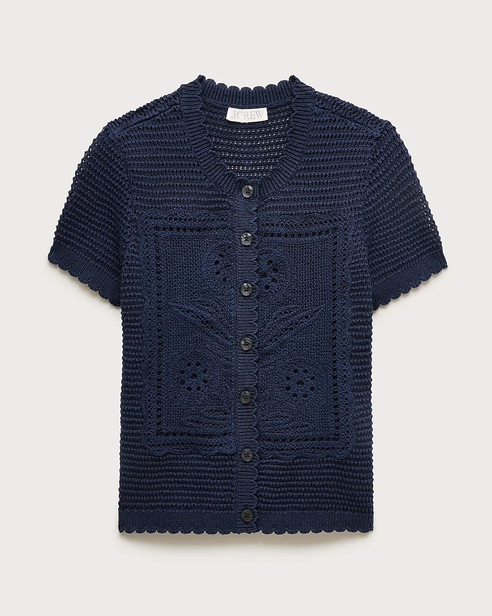 Short-sleeve crochet floral cardigan | J. Crew US