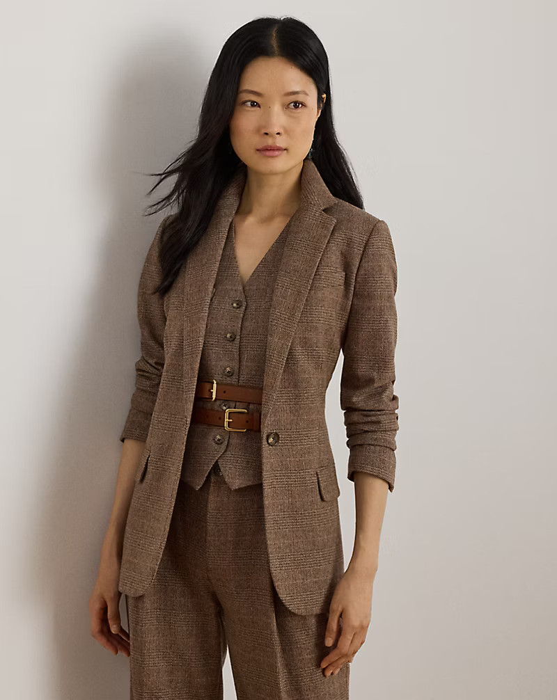 Glen Plaid Cotton-Blend Blazer | Ralph Lauren (UK)