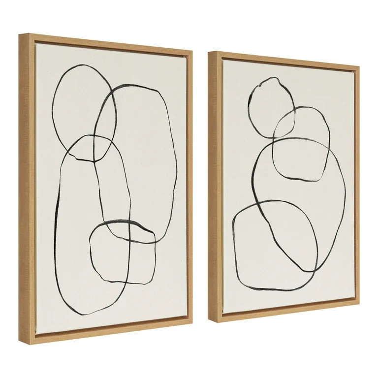 Kate and Laurel Sylvie Modern Circles and Going in Circles Framed Canvas Art Print, 18" x 24", by... | Walmart (US)