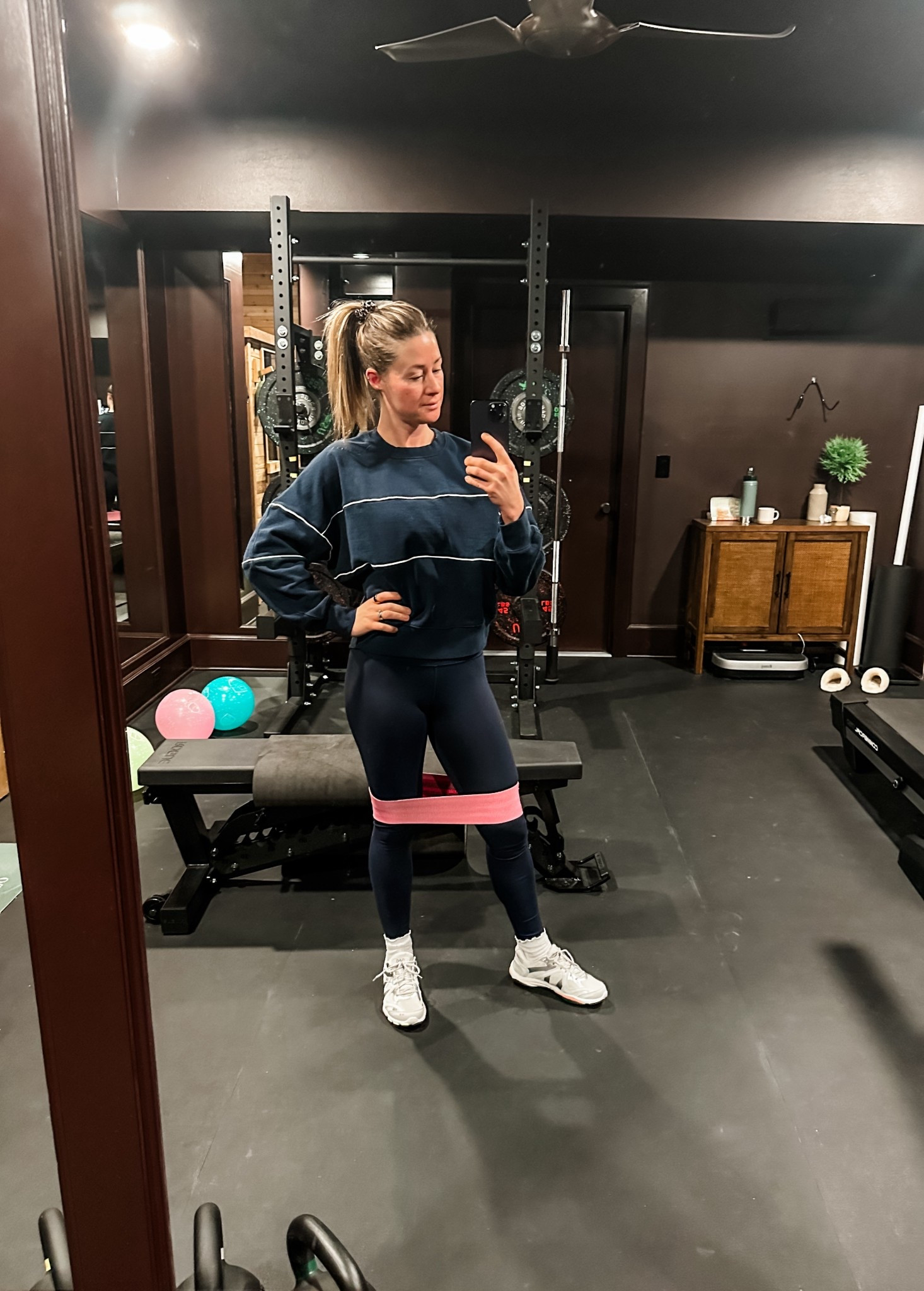 Morning workout/errand outfit. Navy all day- literally! This sweater is clearance and so cute! And GOAT leggings you already knowwwwe

#LTKmomlife #LTKfitnessgoals #LTKdayinmylife