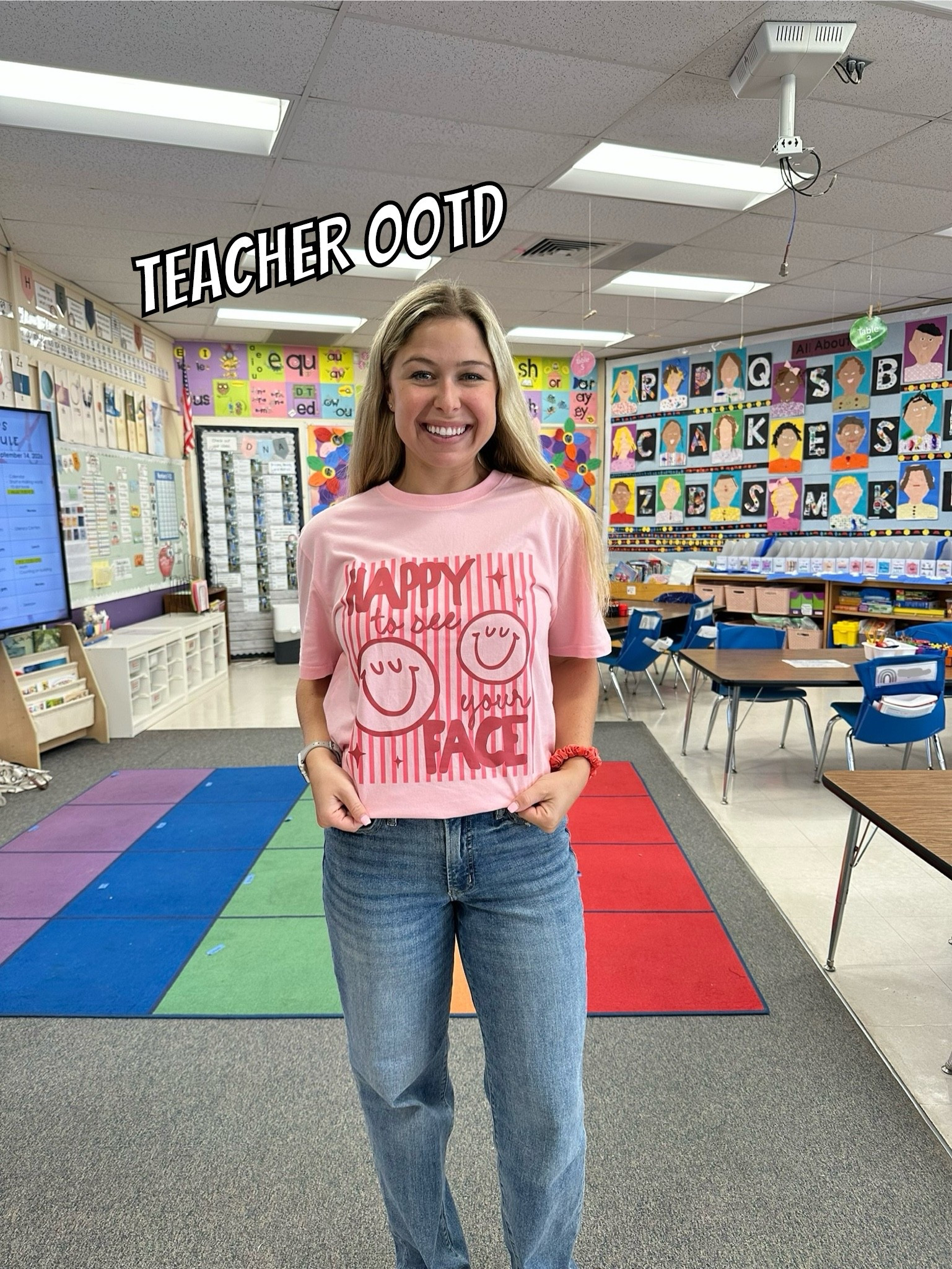 Teacher outfit of the day! Love this Happy to see your face shirt! 🥰😀

#LTKootd #LTKgrwm #LTKdayinmylife