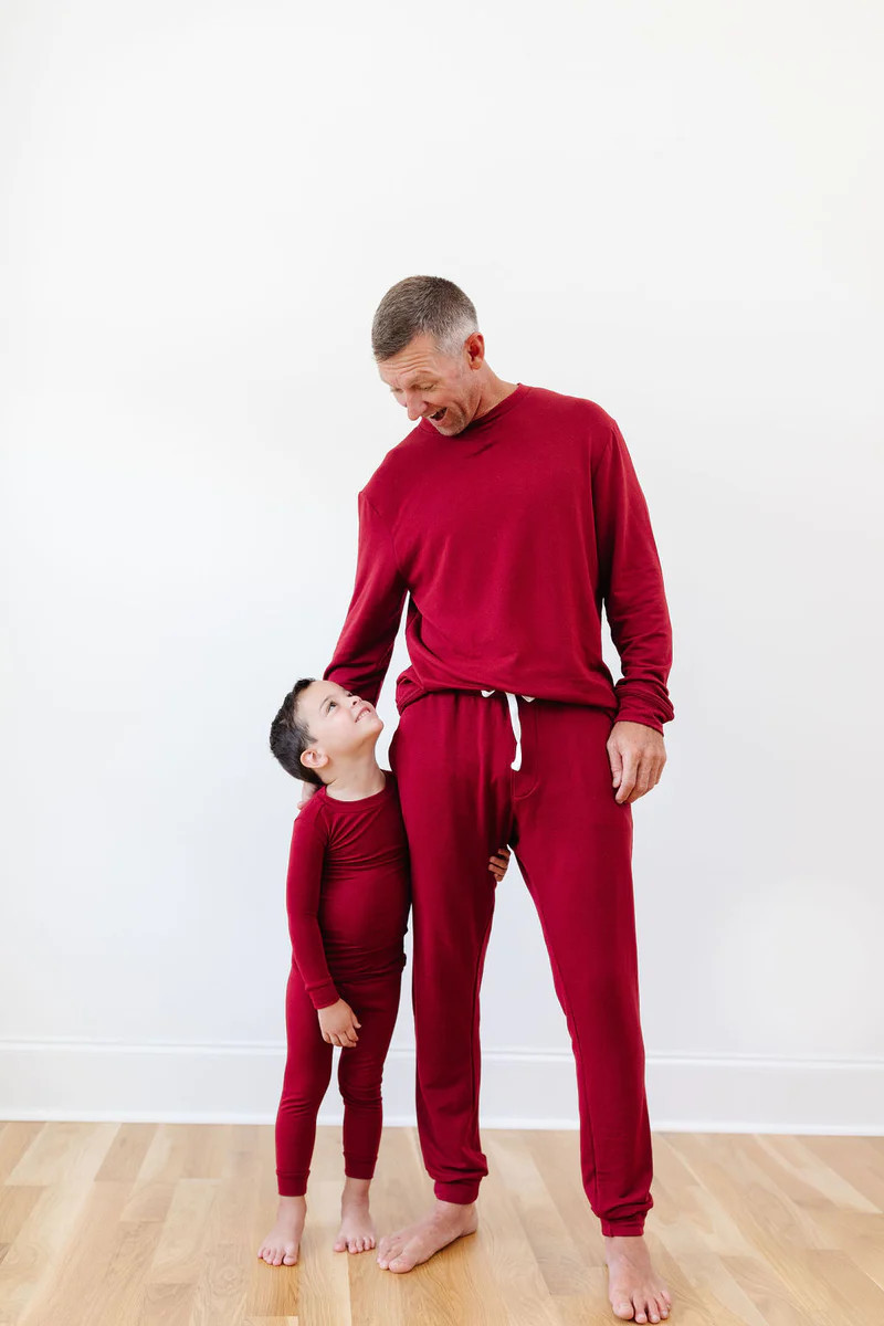 *PREORDER* Men's Lounge Set in Crimson | Plain Jane