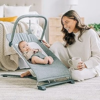 Baby Delight Alpine Deluxe Portable Bouncer, Charcoal Tweed , 28x18x21 Inch (Pack of 1) | Amazon (US)