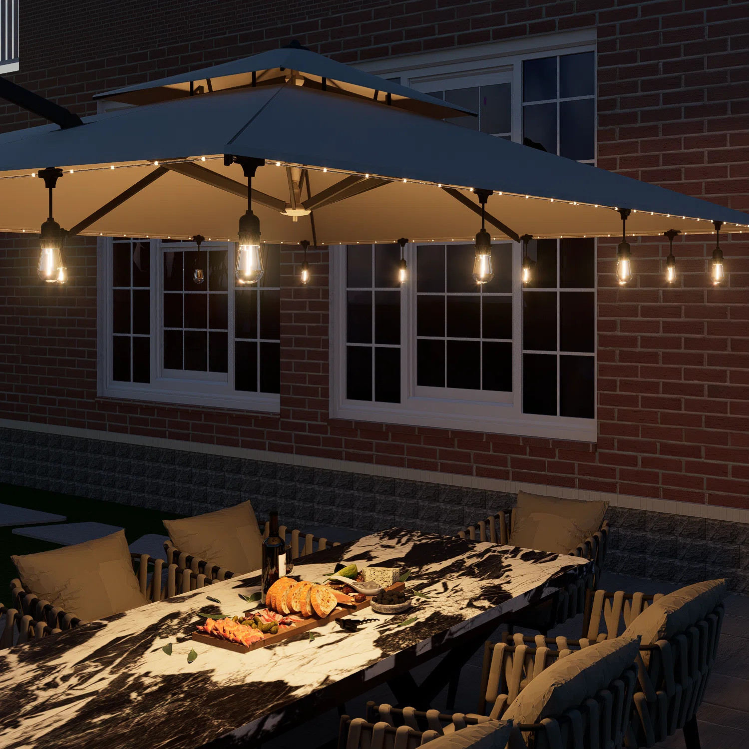 Arlmont & Co. 24FT LED Outdoor String Lights Patio Lights with 12 Shatterproof S14 Bulbs and Fairy Lighted Rope, Connectable Waterproof LED String light for Party, Garden Birthday,Wedding,Backyard,Porch,Deck,Balcony,Christmas,Halloween, 2700K Warm White & Reviews | Wayfair | Wayfair North America