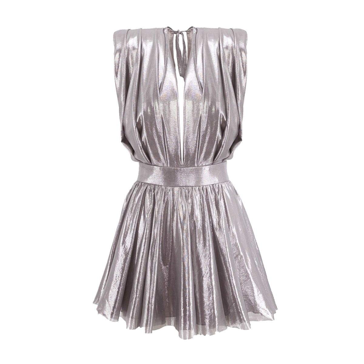 Silver Metallic Mini Dress | Wolf & Badger (US)