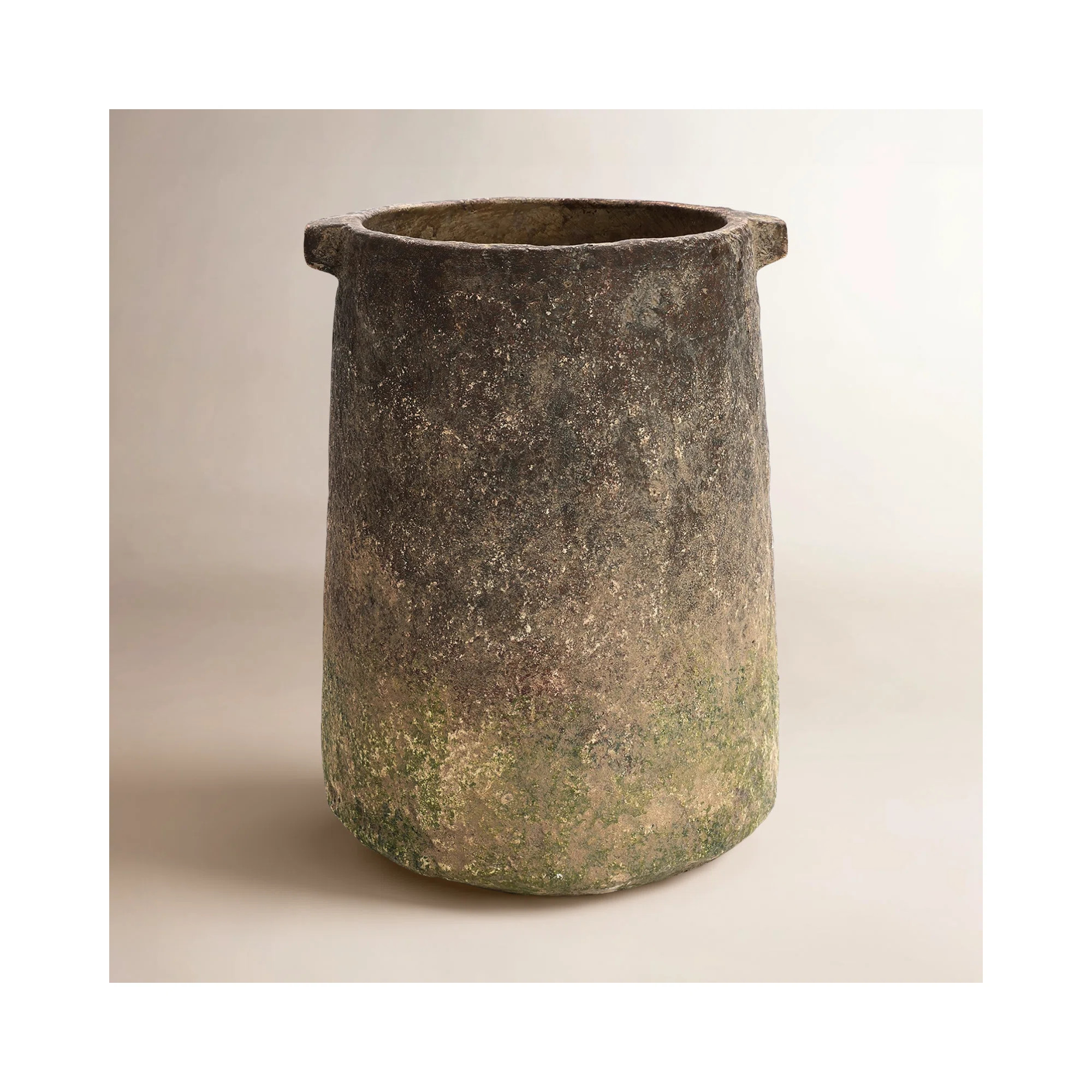 Rustic Ginger Root Brown Cement 11-Inch Tall Indoor and Outdoor Cylinder Vase | Joss & Main