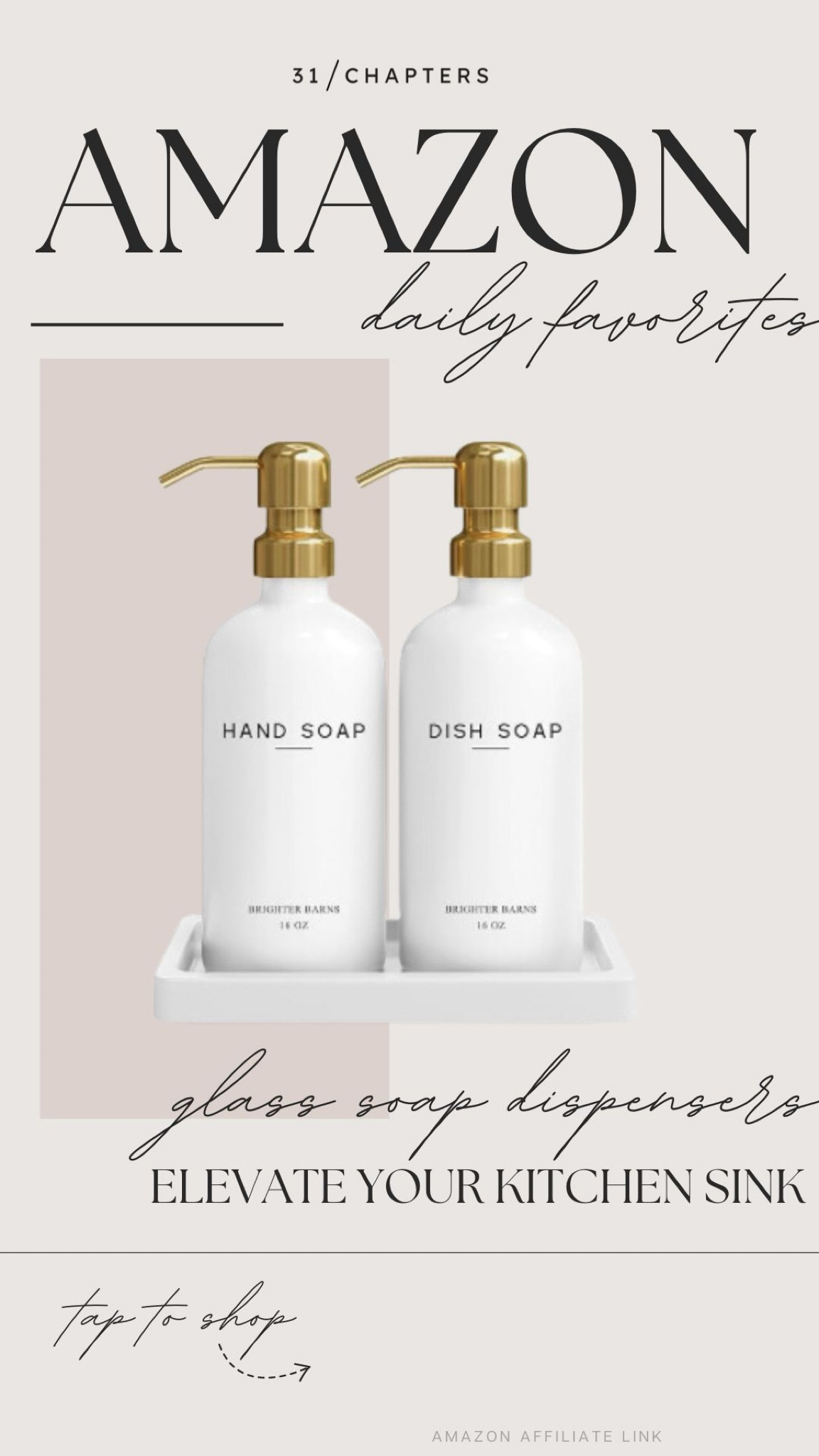 Luxury glass hand soap dispenser, soap dispenser with tray, kitchen, sink soap containerr

#LTKstyletip #LTKfindsunder50 #LTKhome