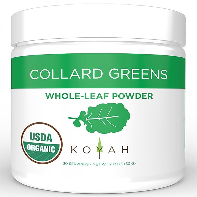 KOYAH - Organic USA Grown Collard Greens Powder (Equivalent to 15 Cups Fresh): Freeze-dried, Whol... | Amazon (US)