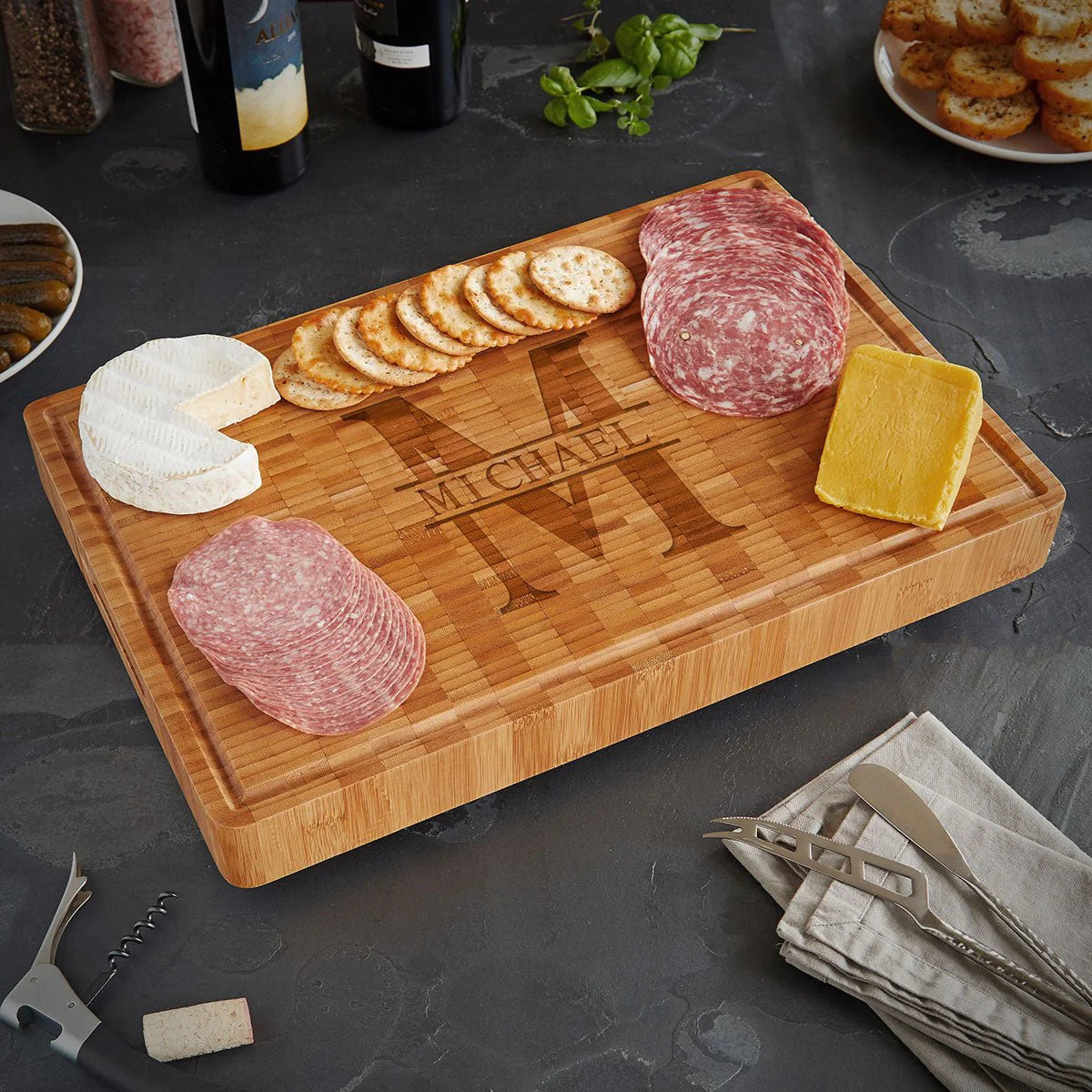 Custom End Grain Bamboo Cutting Board | HomeWetBar.com