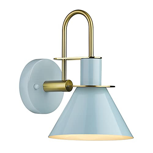 Modern Wall Sconce Lighting, HWH 1-Light Bathroom Vanity Light Fixtures with Blue and Gold Finish, M | Amazon (US)