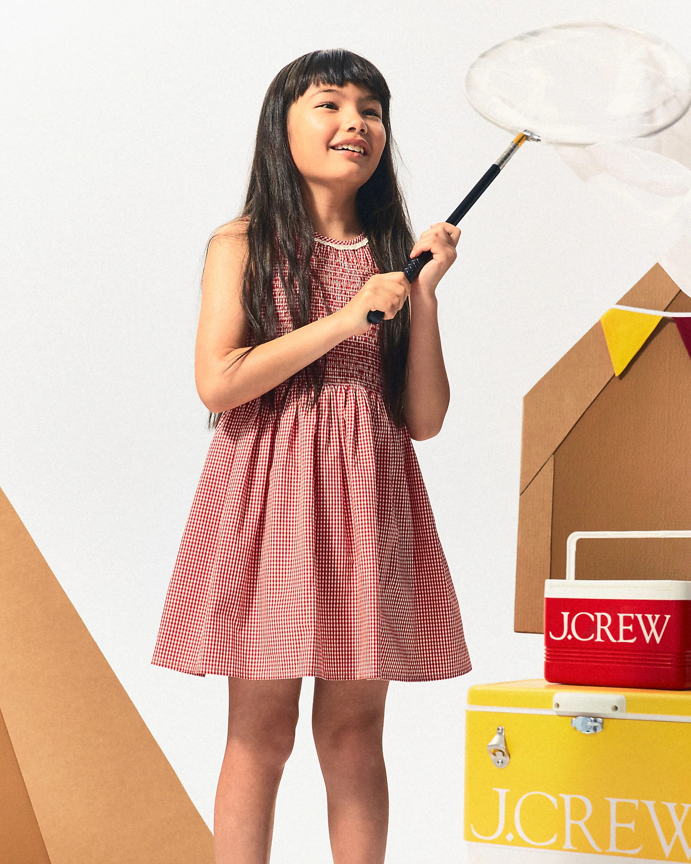 Girls' smocked dress in cotton poplin gingham | J. Crew US
