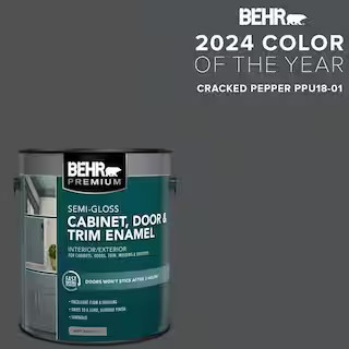 1 gal. #PPU18-01 Cracked Pepper Semi-Gloss Enamel Interior/Exterior Cabinet, Door & Trim Paint | The Home Depot