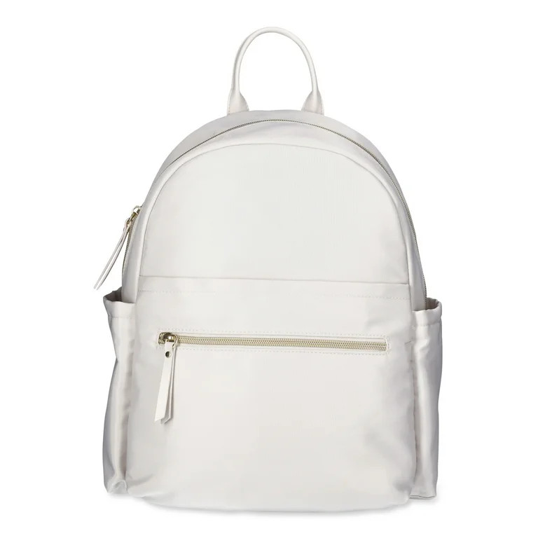 Time and Tru Women's Skyler Nylon 14" Backpack, Pearly White - Walmart.com | Walmart (US)