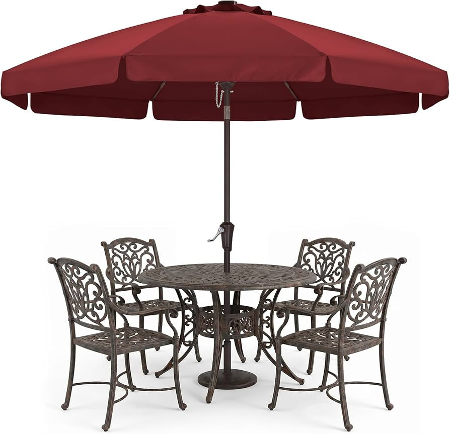 ABCCANOPY 10ft Scalloped Patio Umbrella, Outdoor Table Umbrella with Tilt and Crank, Fiberglass R... | Amazon (US)