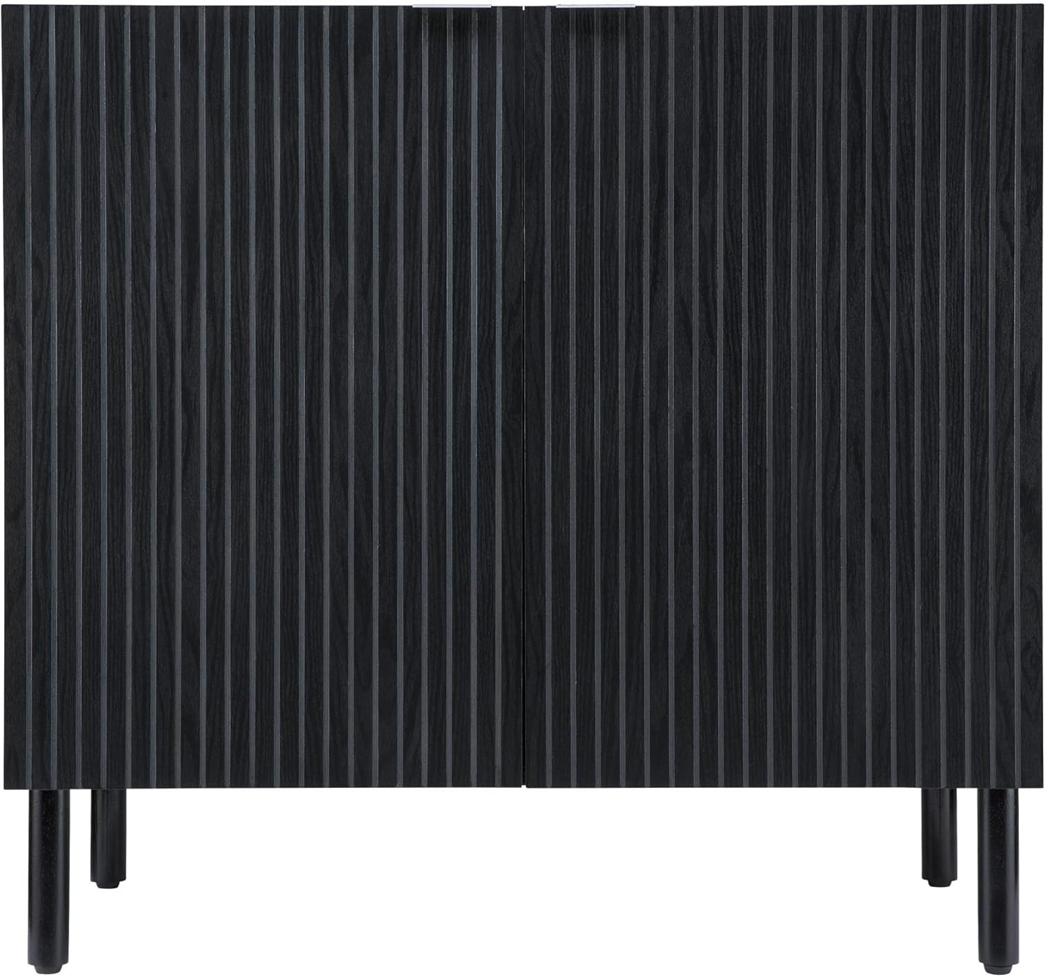 Accent Storage Cabinet with Doors I Merk Black Cabinet 2 Door I Living Room Cabinet I Wooden Stor... | Amazon (US)