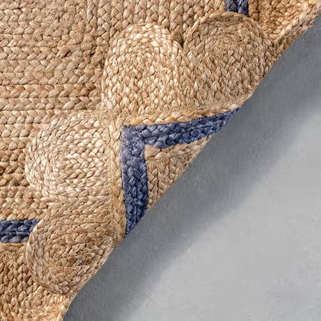 Blue Anna Scalloped Jute Area Rug | Rugs USA