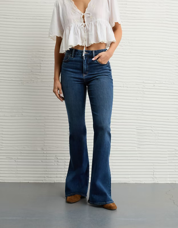 AE Luxe Super High-Waisted Flare Jean | American Eagle Outfitters (US & CA)