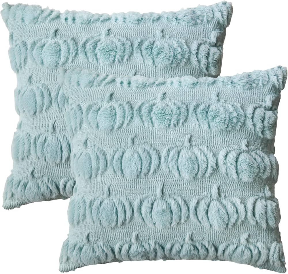 AVOIN colorlife Fall Pumpkin Blue Throw Pillow Covers, 18 x 18 Inch Seasonal Autumn Thanksgiving ... | Amazon (US)