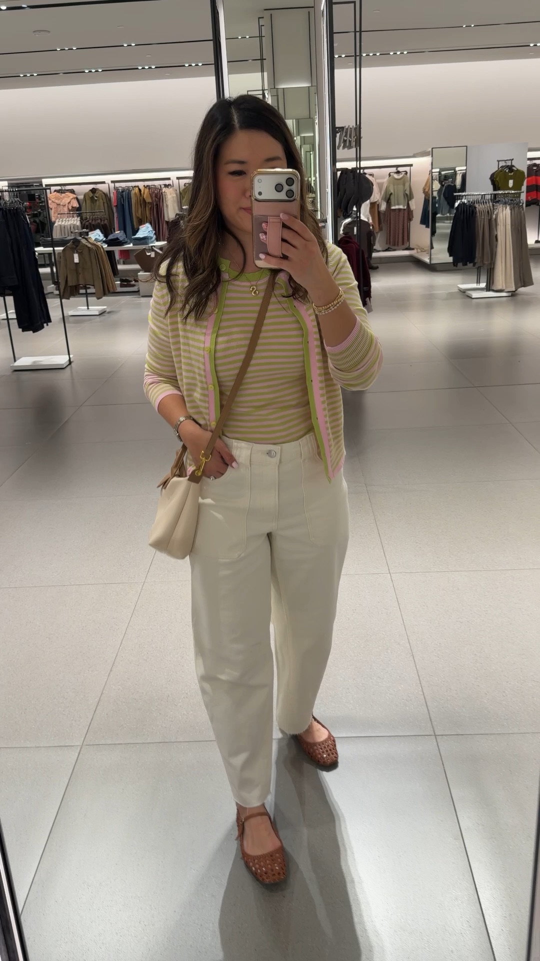 Brunch with bestie and shopping outfit 
Tank: Small
Cardigan: Medium
Barrel Jeans: 8