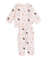 Infant Girls 2pc Pumpkin And Ghosts Printed Sweatsuit Set | Halloween Shop | Marshalls | Marshalls