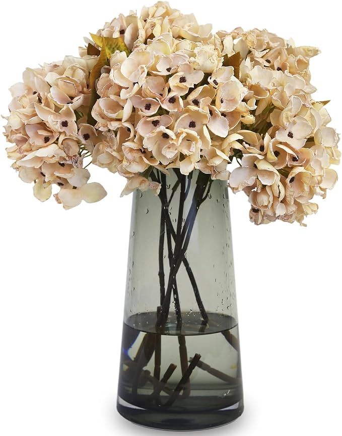 Silk Fall Flowers Artificial Silk Dried Hydrangea Flowers Artificial Fall Flowers Bouquet Dried F... | Amazon (US)