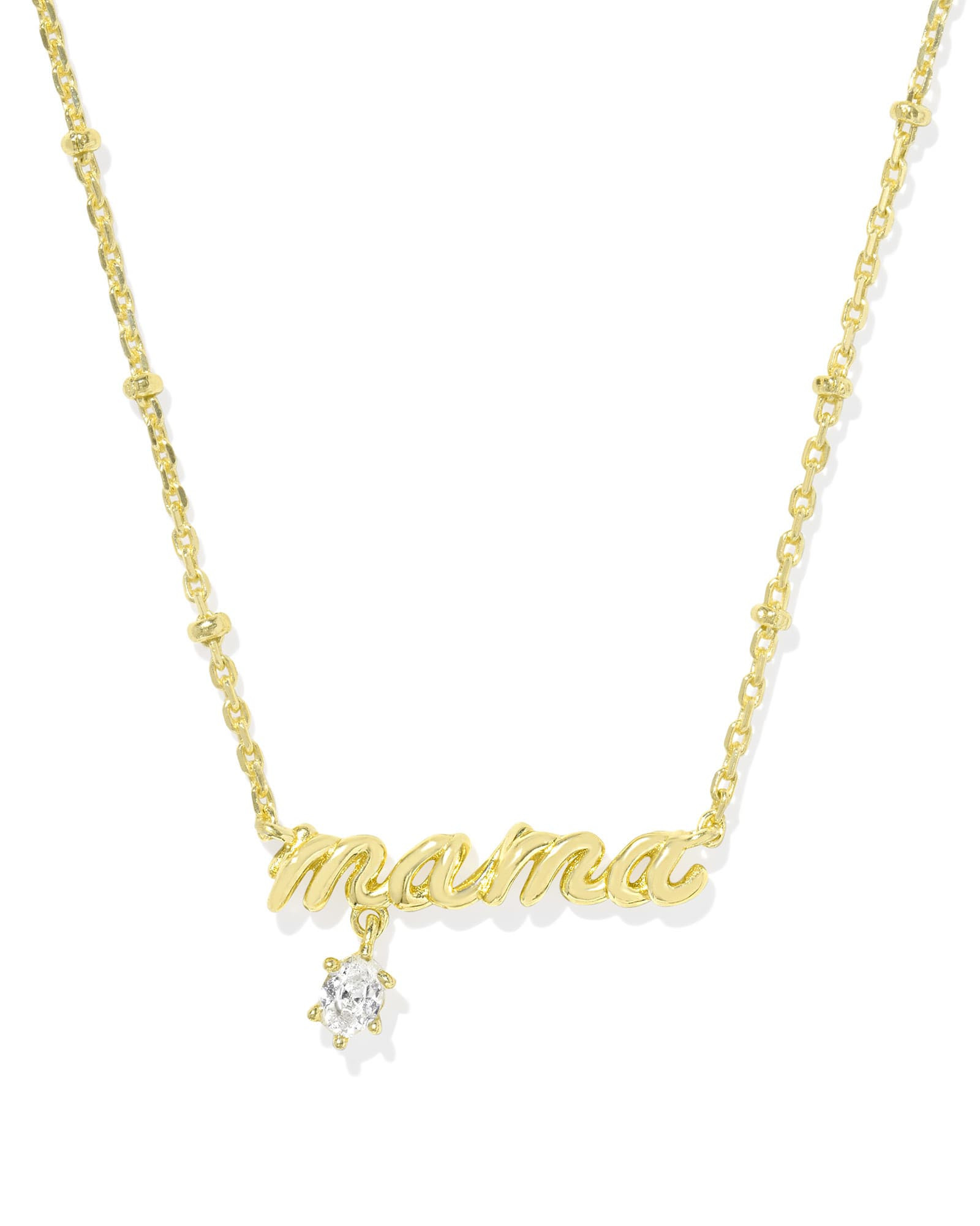 Kendra Scott Mama Gold Crystal Short Pendant Necklace | Metal | Kendra Scott