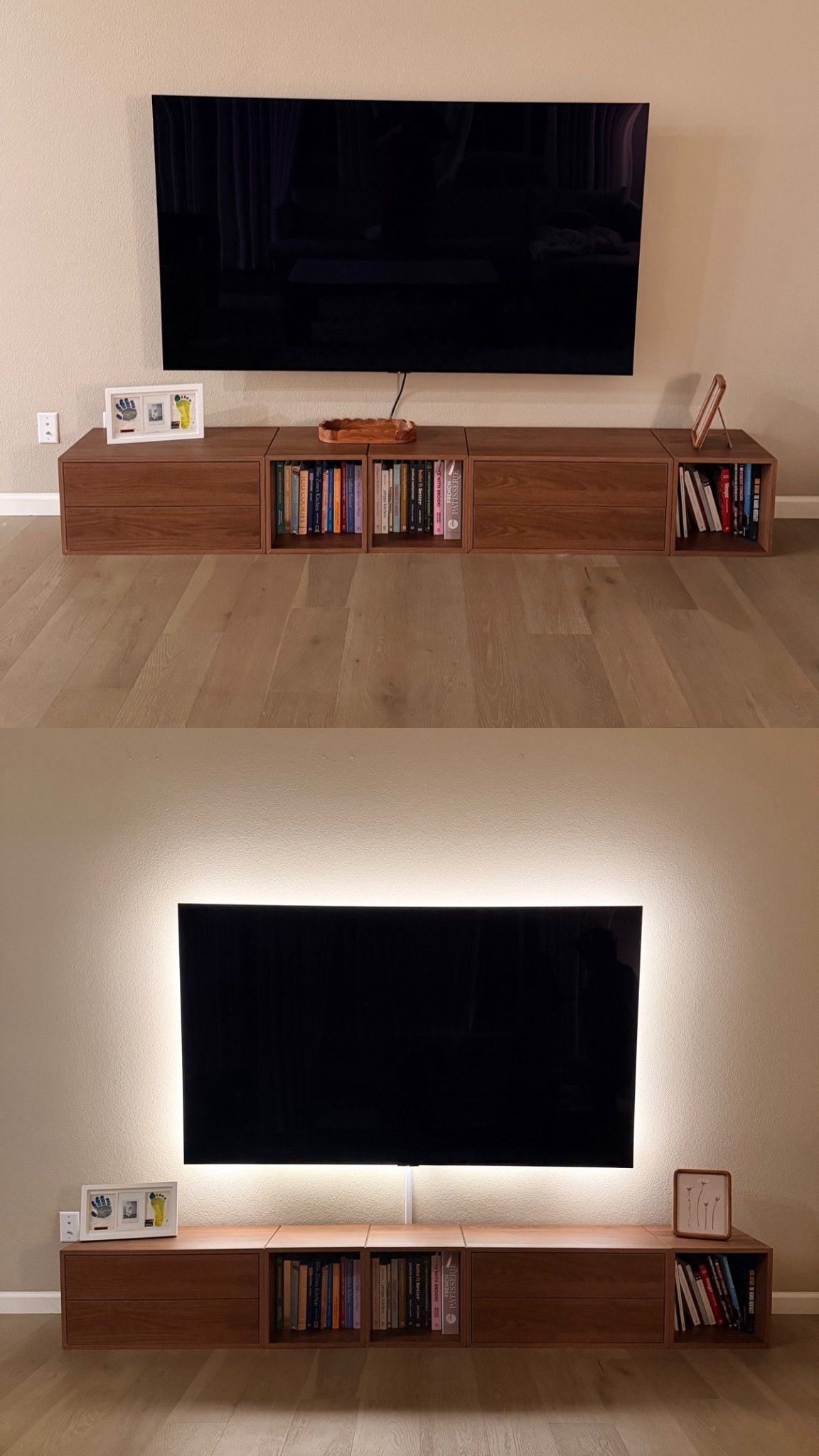 Easy living room transformation with led strip for ambient lighting and wire hiding brackets! 

#LTKHome