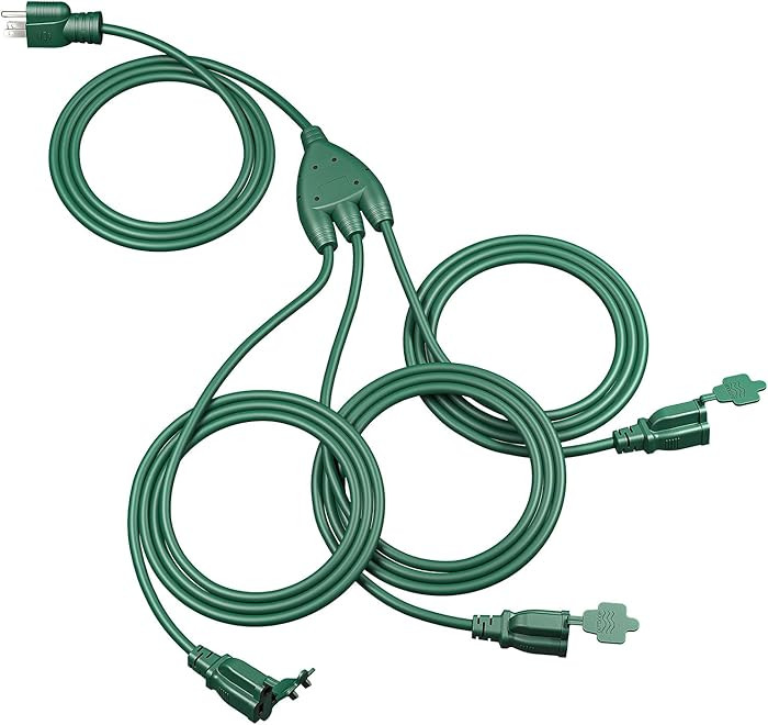 DEWENWILS 25Ft Outdoor Extension Cord Multiple Outlets, Evenly Spaced 3 Outlets Plugs with Safety... | Amazon (US)