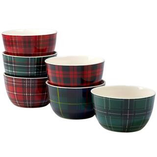 Christmas Plaid 5.5 in. Ice Cream Bowl (Set of 6) | The Home Depot