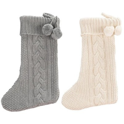 Nutmeg Stocking (Set of 2) - Grey/White - 11" X 19" - Safavieh | Target
