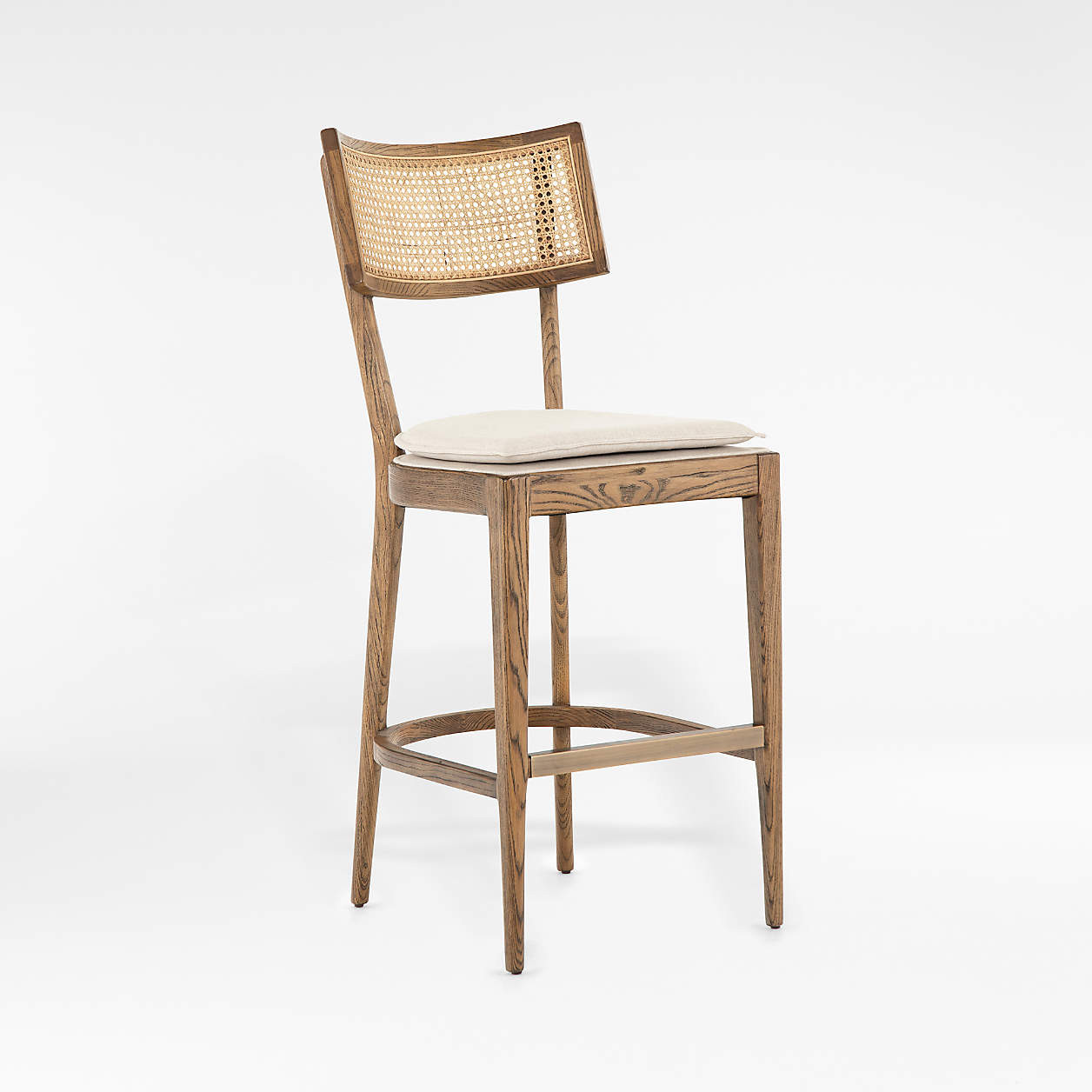 Libby Light Brown Wood and Natural Cane Counter Stool + Reviews | Crate & Barrel | Crate & Barrel