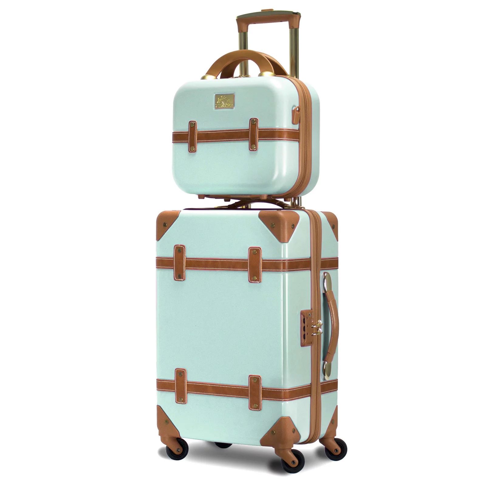 Chariot Gatsby 2-Piece Hardside Carry-On Spinner Luggage Set - Mint | Walmart (US)