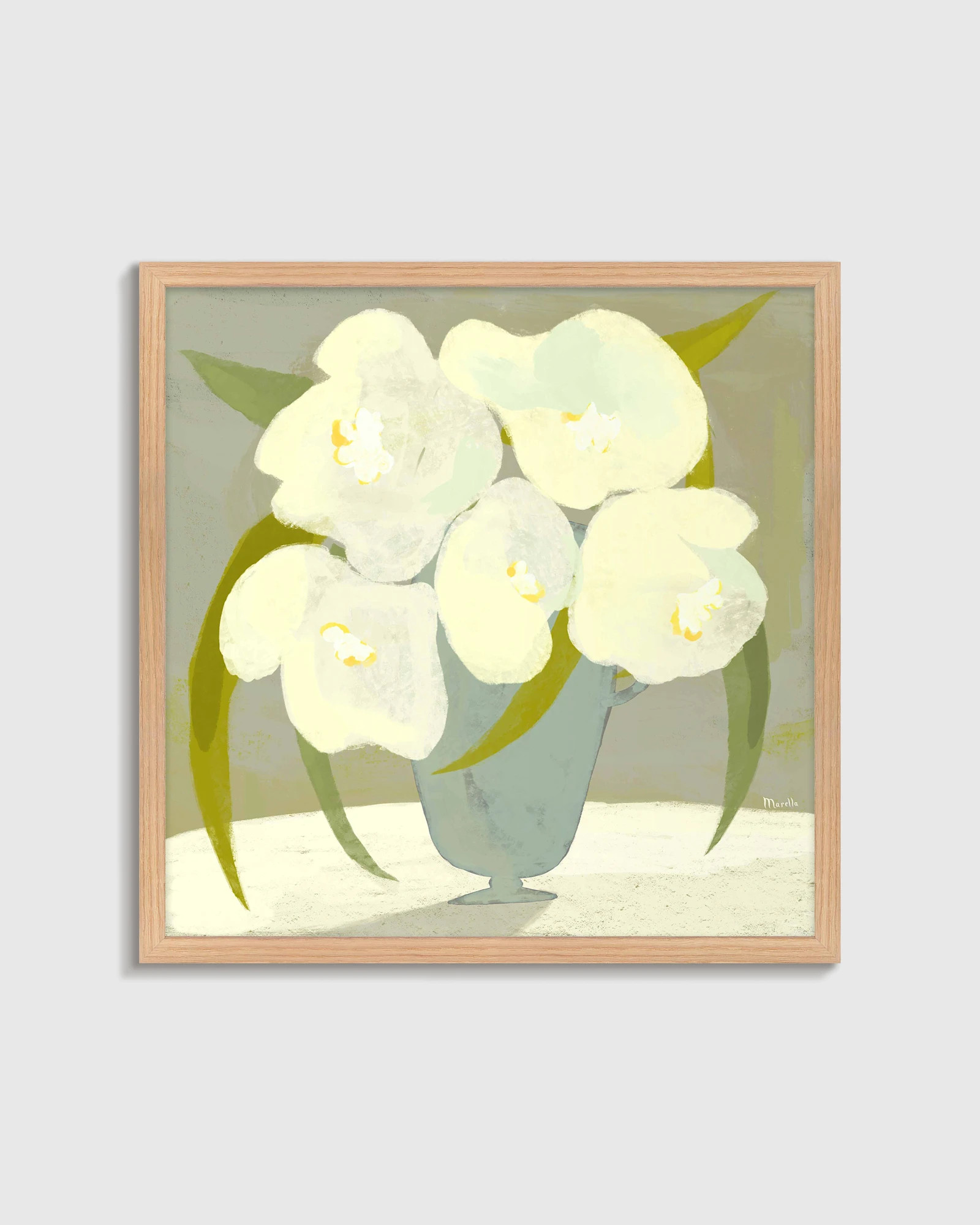 Vase with White Flowers by Marco Marella in Oak | Quince