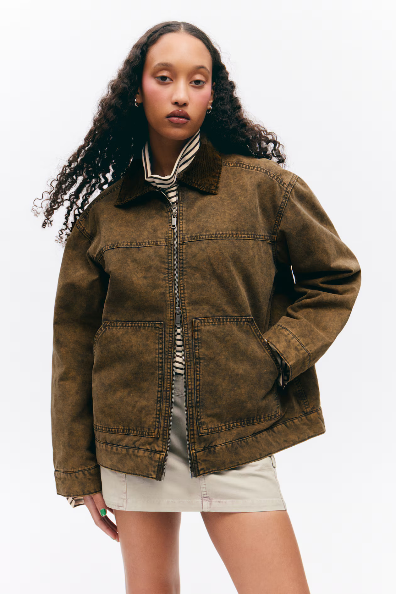 Padded Cotton Canvas Jacket | H&M (UK, MY, IN, SG, PH, TW, HK)