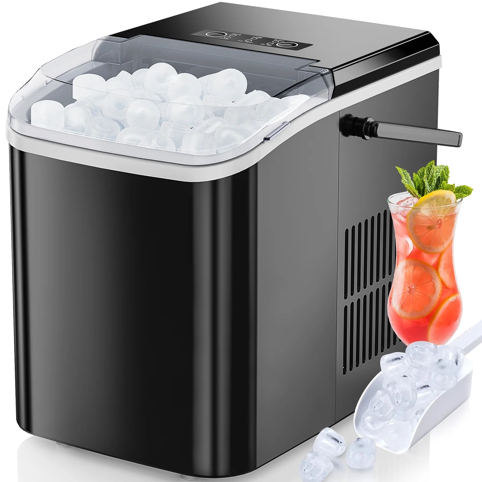 EDX Countertop Ice Maker, Self-Cleaning Portable Ice Maker Machine with Handle and Ice Scoop 9Pcs... | Walmart (US)