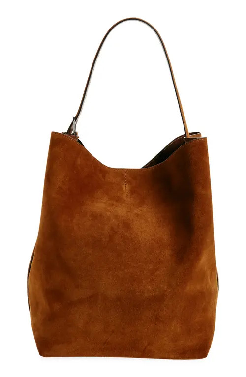 TOTEME Belt Strap Suede Tote in Tan at Nordstrom | Nordstrom