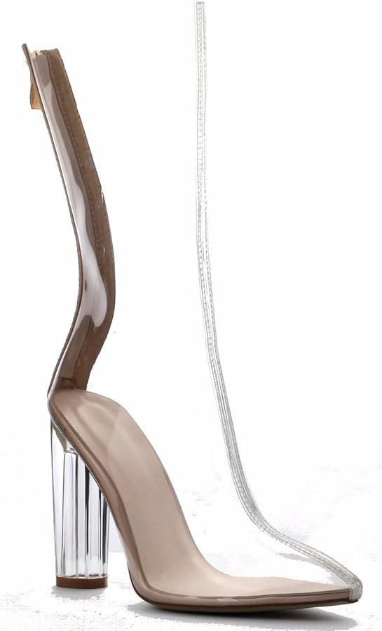 Cape Robbin ELLA-1 Womens Clear Perspex Dress Boots | Amazon (US)