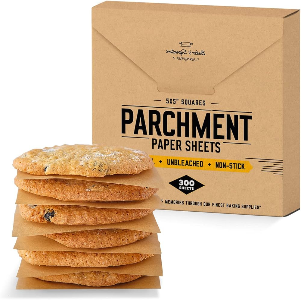 5x5 Inches 300 Sheets Parchment Paper Squares by Baker’s Signature | Silicone Coated & Unbleach... | Amazon (US)