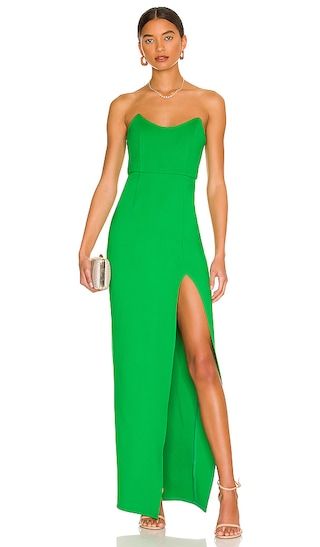 Ryleigh Strapless Maxi Dress in Green | Revolve Clothing (Global)