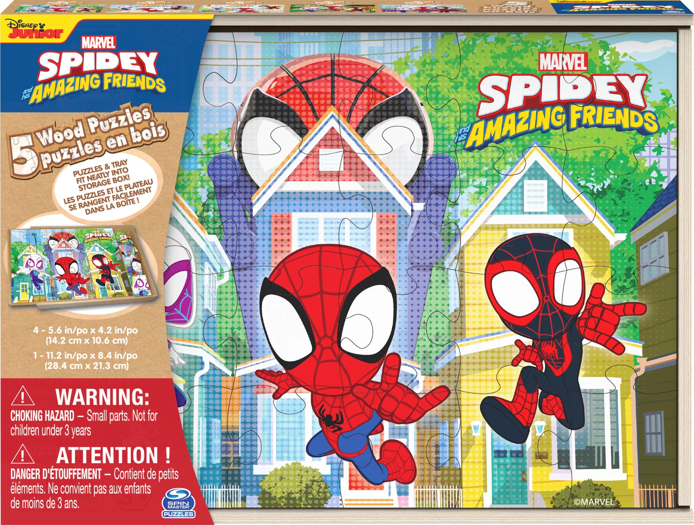 Spidey and Friends 5-Pack of Wood Jigsaw Puzzles for Kids 3 and up - Walmart.com | Walmart (US)