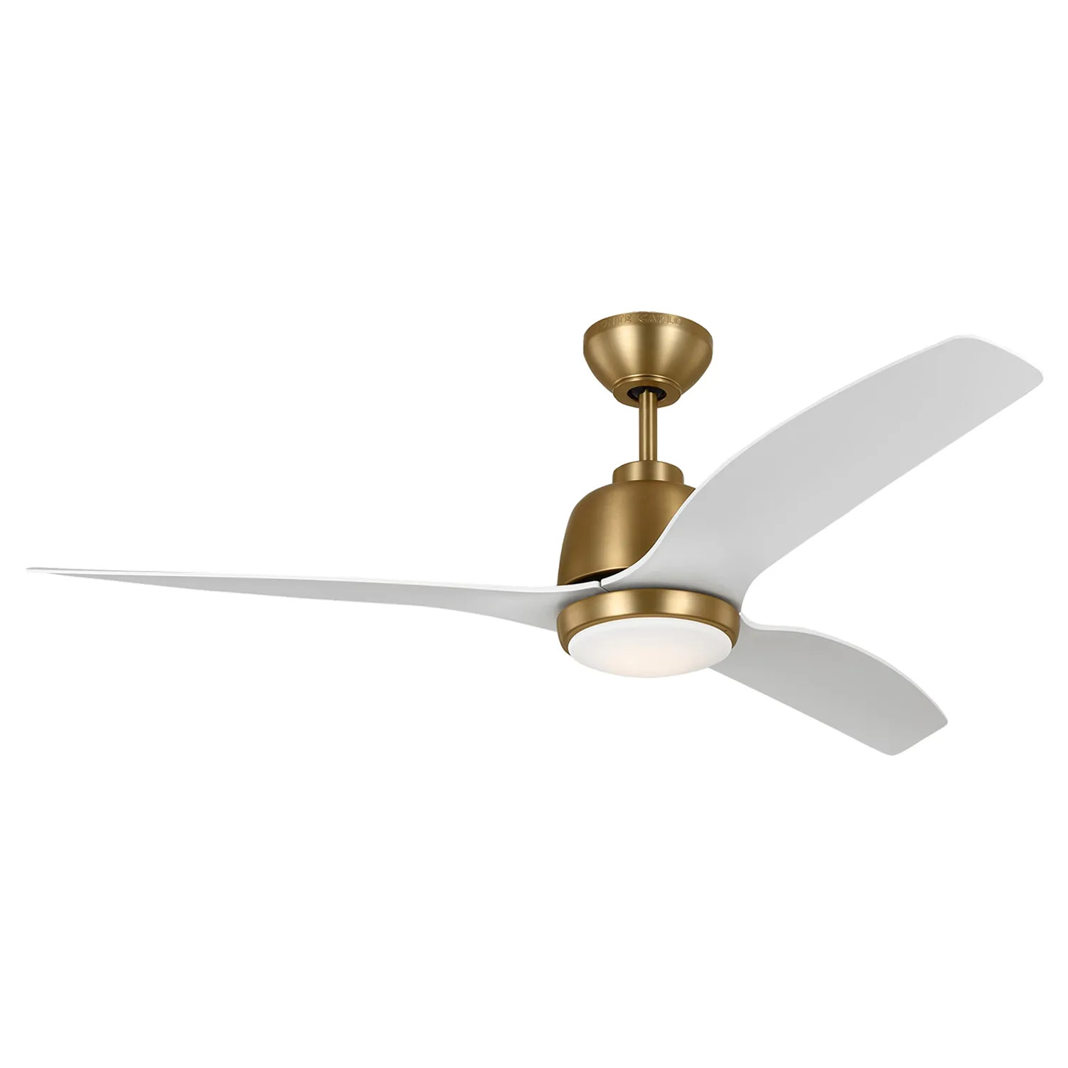 Visual Comfort Avila Matte White Blades Satin Brass Steel LED Ceiling Fan - 54 | Kathy Kuo Home